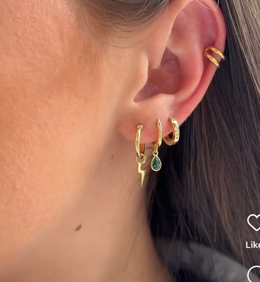 Lightening Bolt Hoop Earrings