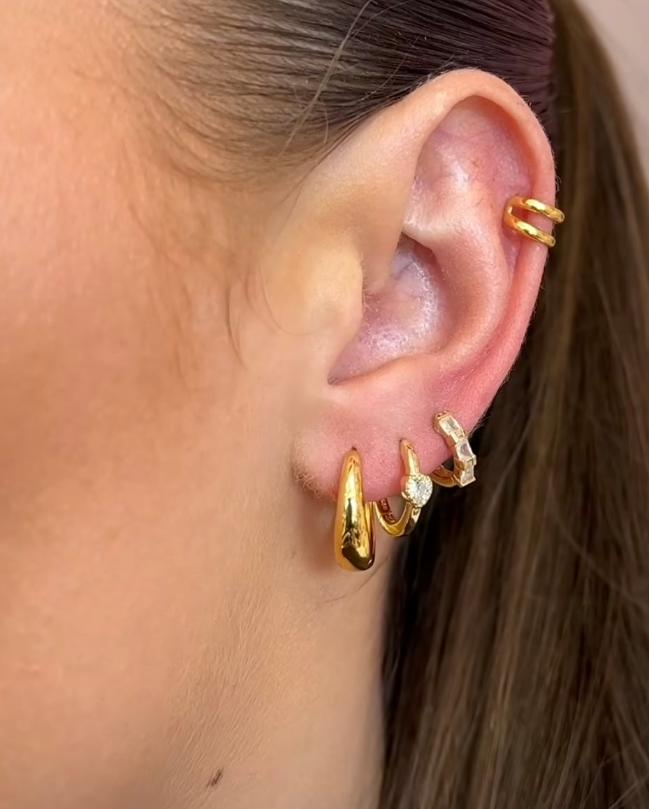 Tiny Heart Huggie Hoop