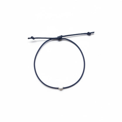 Navy Mini Charm Cord Bracelet