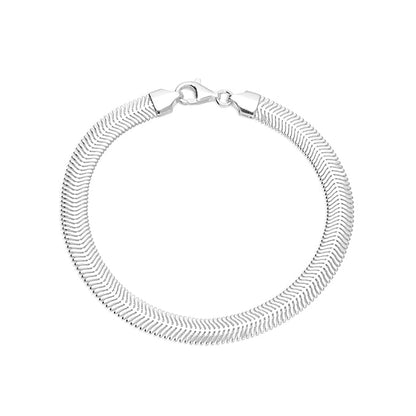 Silver bracelet on a white background