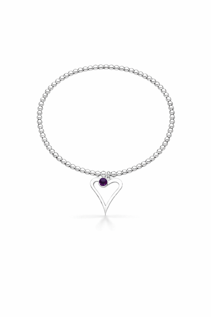 Birthstone Heart Bracelet