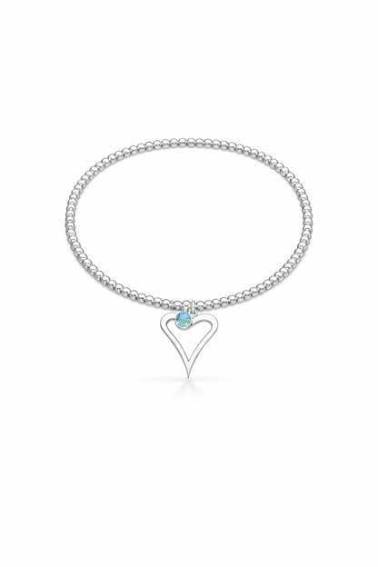 Birthstone Heart Bracelet