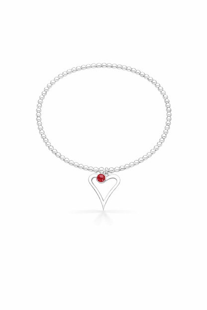Birthstone Heart Bracelet