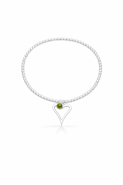 Birthstone Heart Bracelet