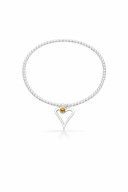 Birthstone Heart Bracelet