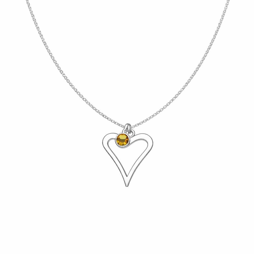 Birthstone Heart Necklace