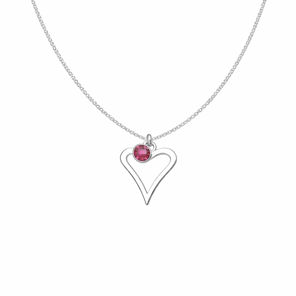 Birthstone Heart Necklace