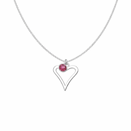 Birthstone Heart Necklace