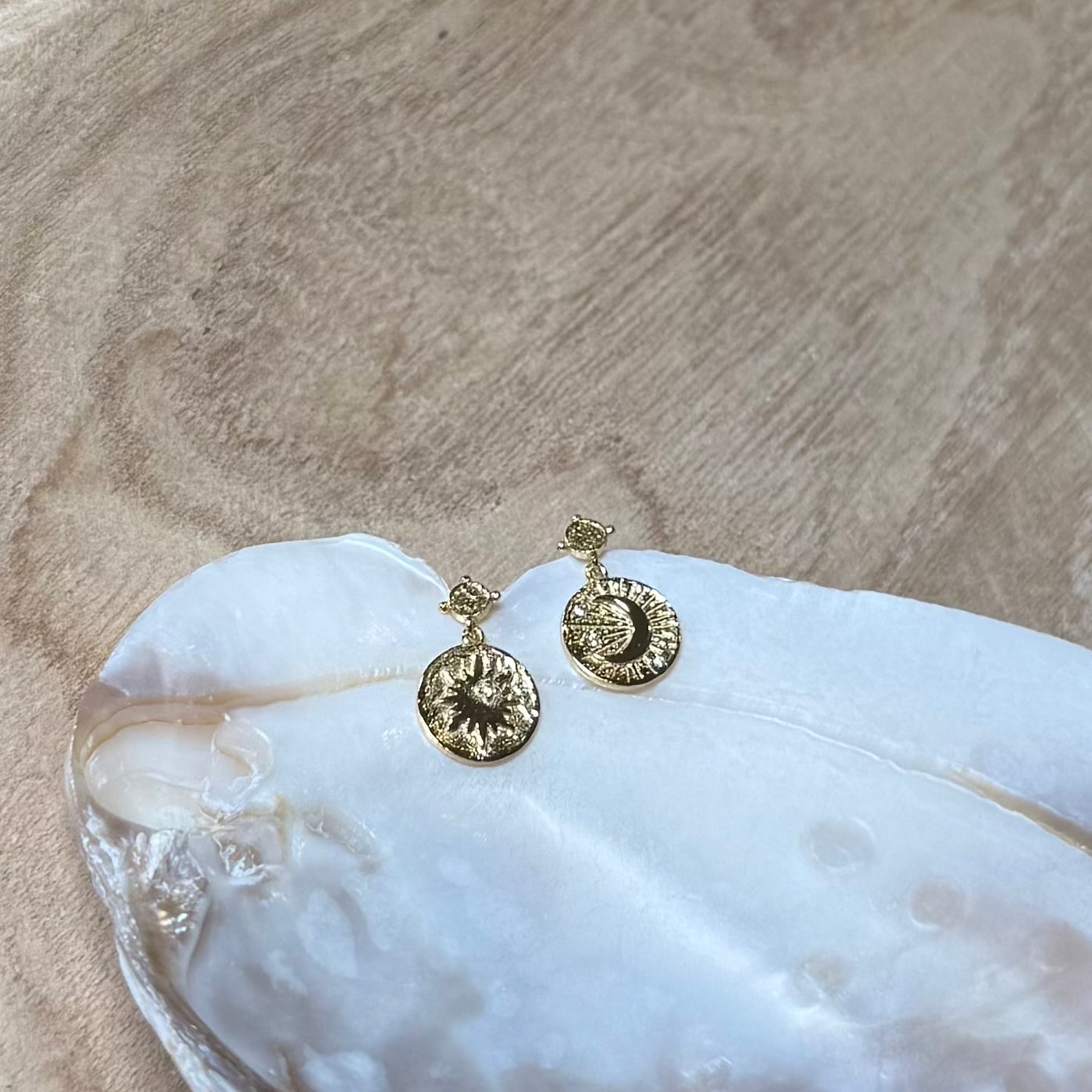 Sun & Moon Drop Earrings