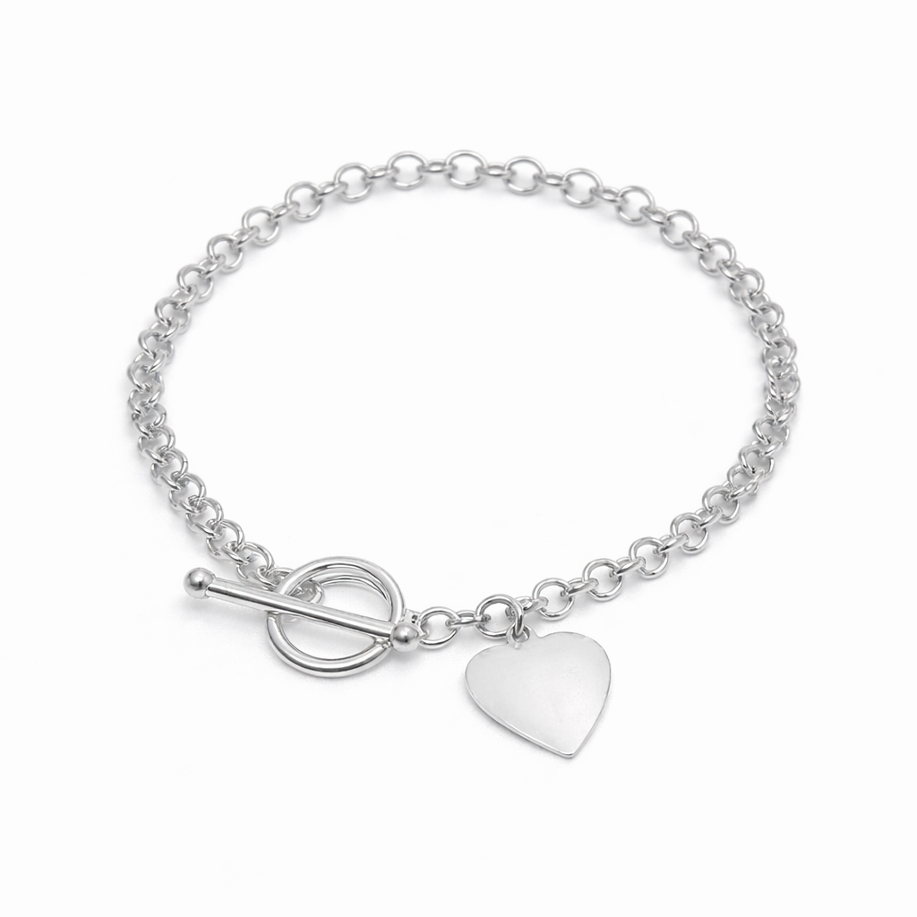 Heart Belcher T-Bar Bracelet