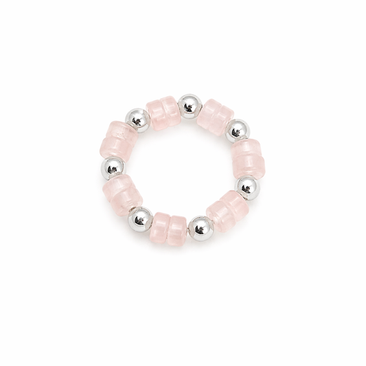 Rose Quartz Beaded Ring