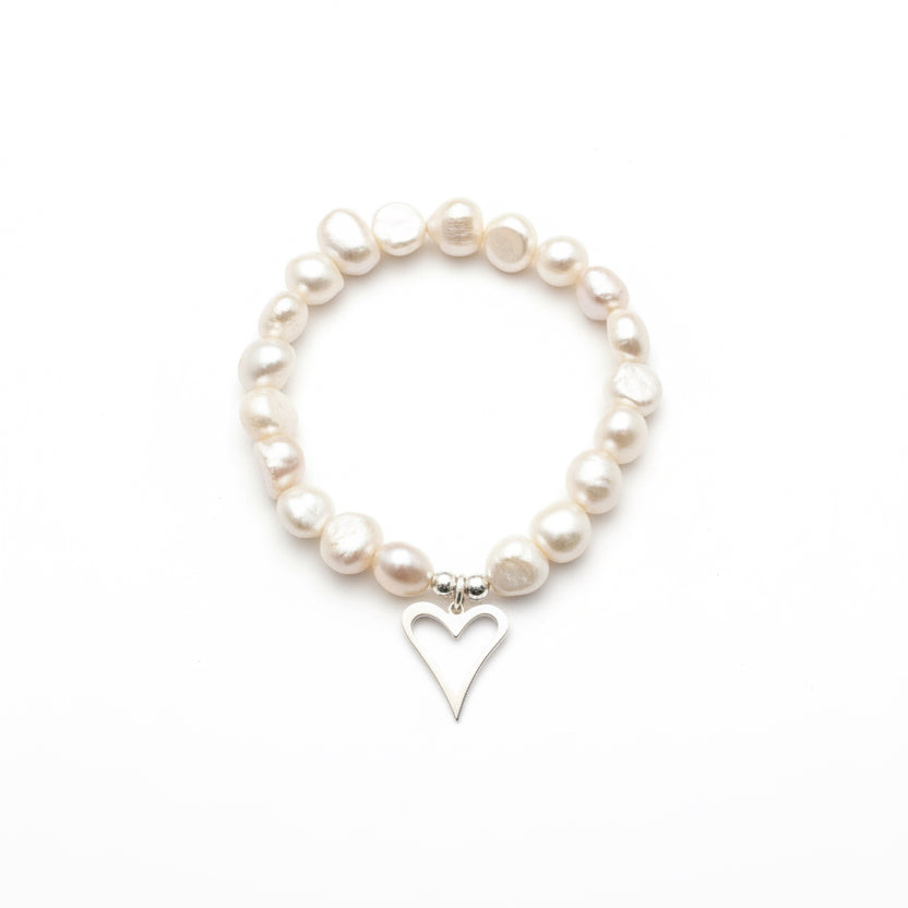 Open Heart Pearl Bracelet