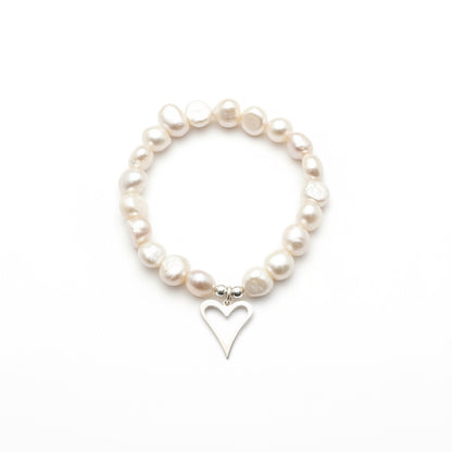 Open Heart Pearl Bracelet