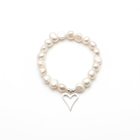Open Heart Pearl Bracelet