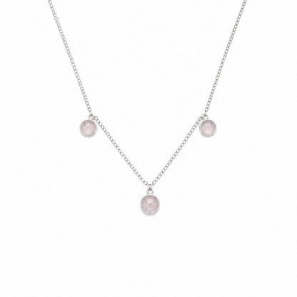 Triple Rose Quartz Necklace
