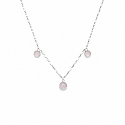 Triple Rose Quartz Necklace