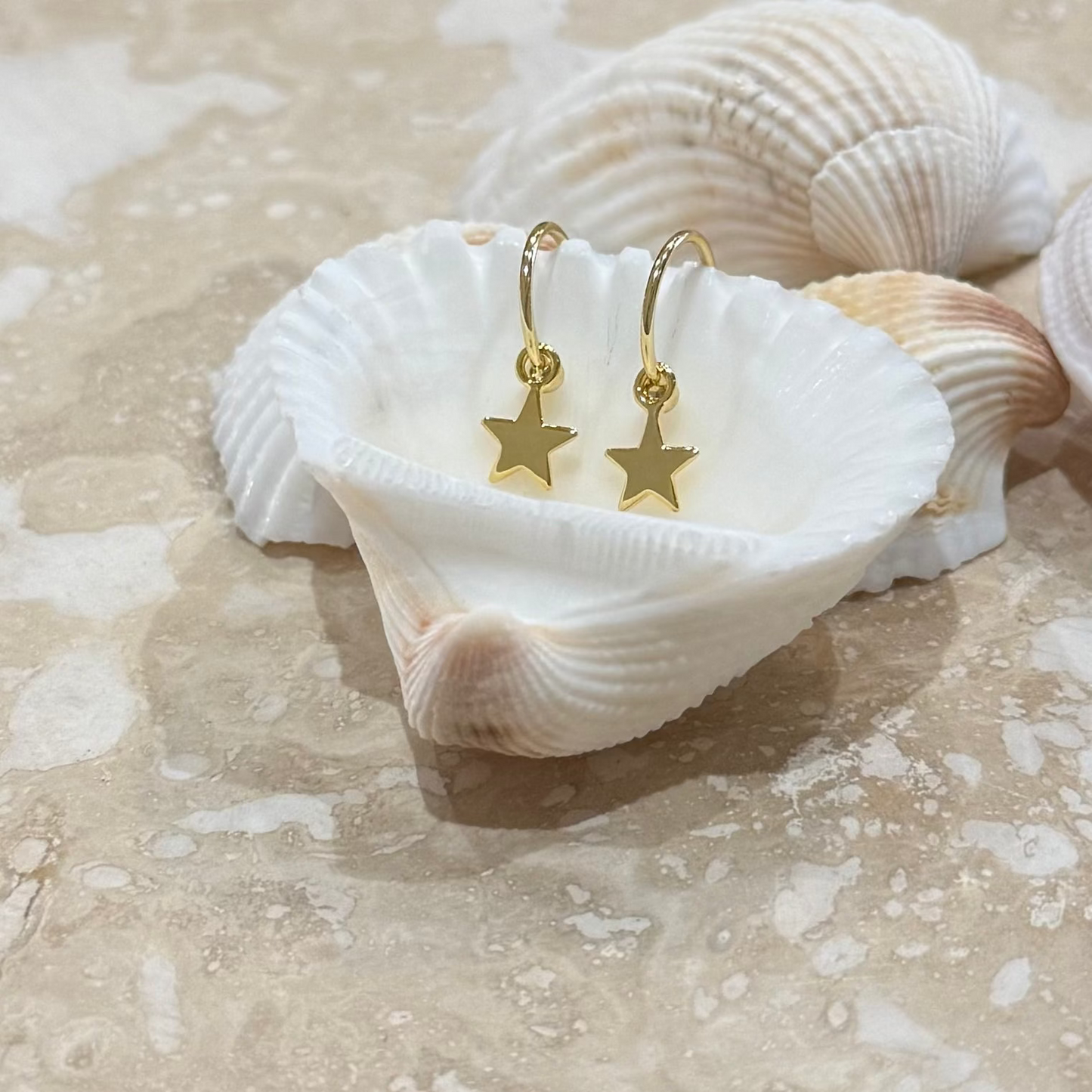 Star Charm Hoops