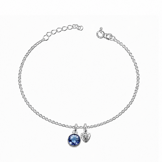 Birthstone Teeny Heart Bracelet