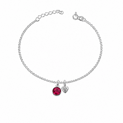 Birthstone Teeny Heart Bracelet