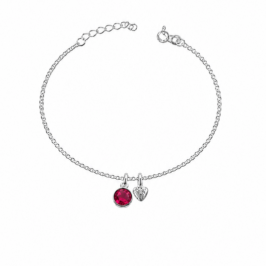 Birthstone Teeny Heart Bracelet