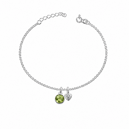 Birthstone Teeny Heart Bracelet