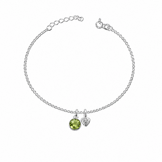 Birthstone Teeny Heart Bracelet