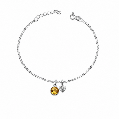Birthstone Teeny Heart Bracelet