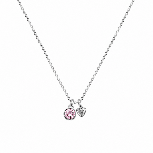 Birthstone Teeny Heart Necklace | Handmade Sterling Silver