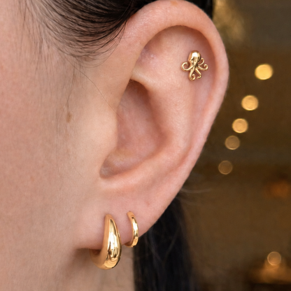 Octopus Flat Back Cartilage Stud