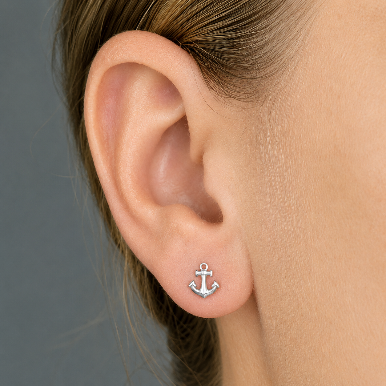 Anchor Stud Earrings