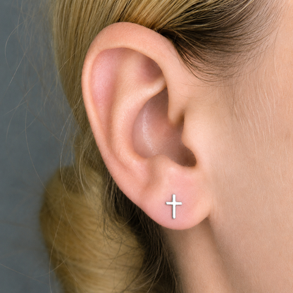 Simple Cross Stud Earrings
