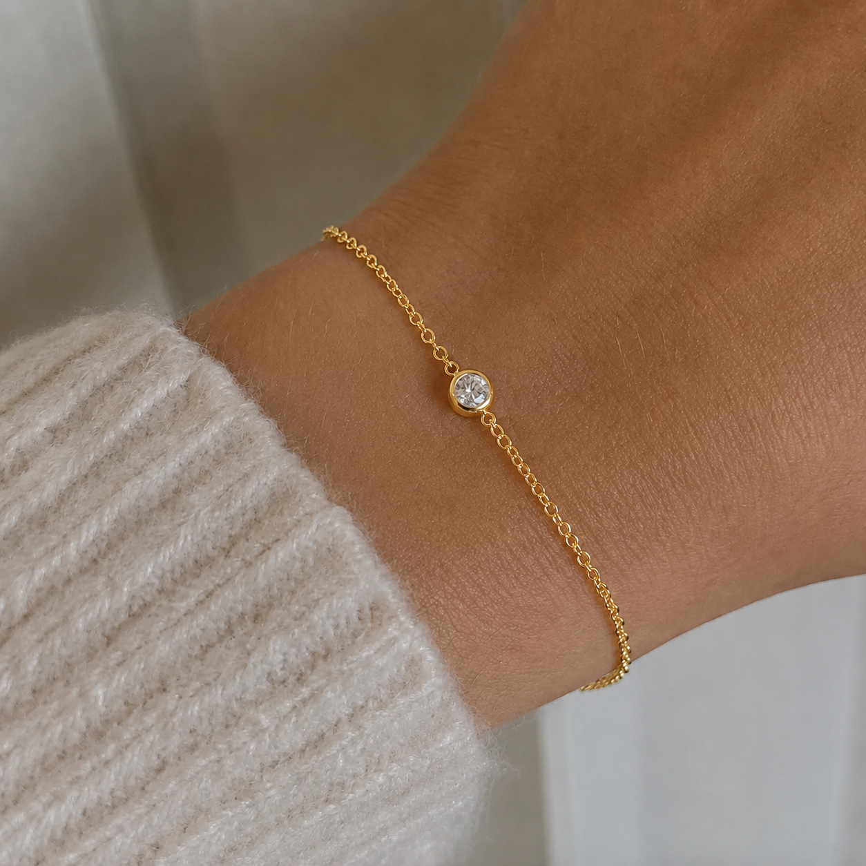 Solitaire Stacking Bracelet
