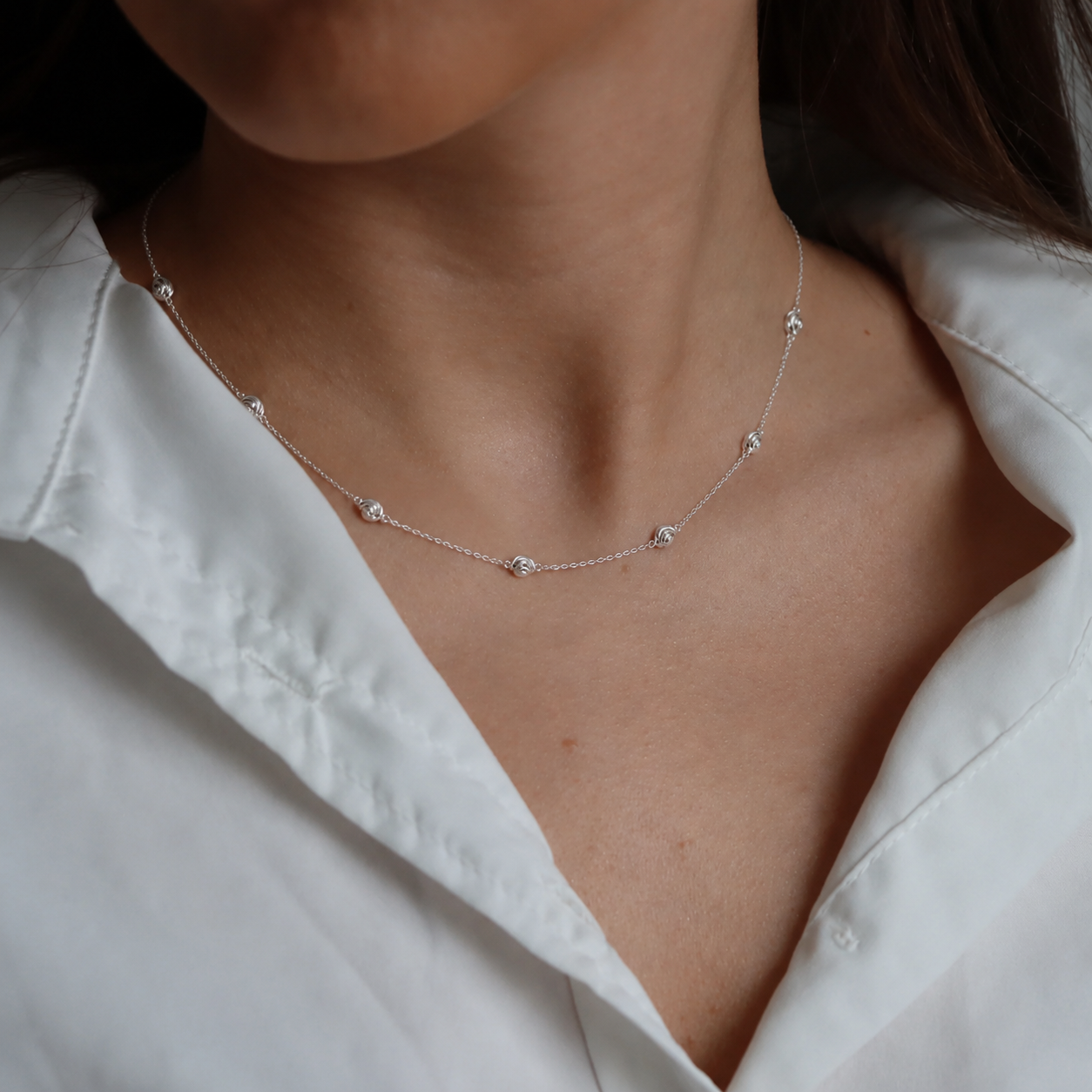 Diamond Cut Oval Necklace