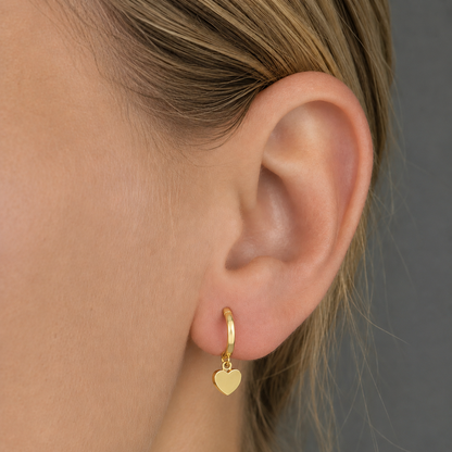 Heart Charm Hoops