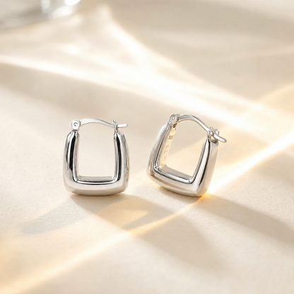 Sculpted Sqaure Hoops