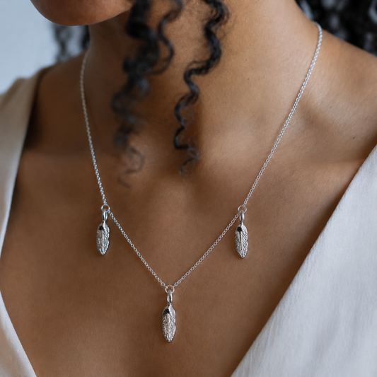 Triple Feather Necklace