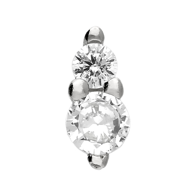 Twin Sparkle Flat Back Stud