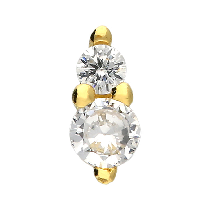 Twin Sparkle Flat Back Stud
