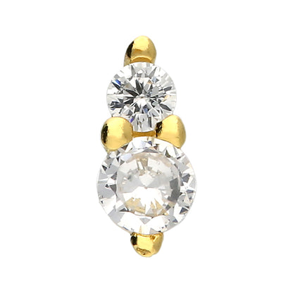 Twin Sparkle Flat Back Stud