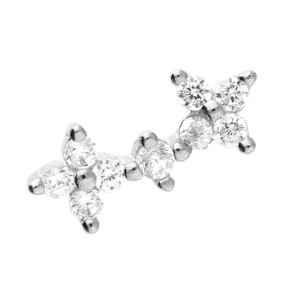 Floral Cluster Flat Back Stud