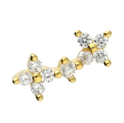 Floral Cluster Flat Back Stud