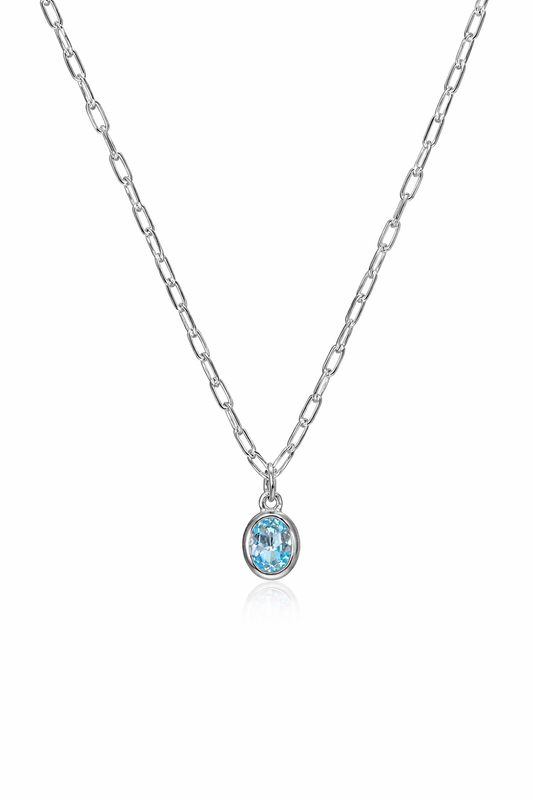 Blue Topaz Teeny Trace Necklace