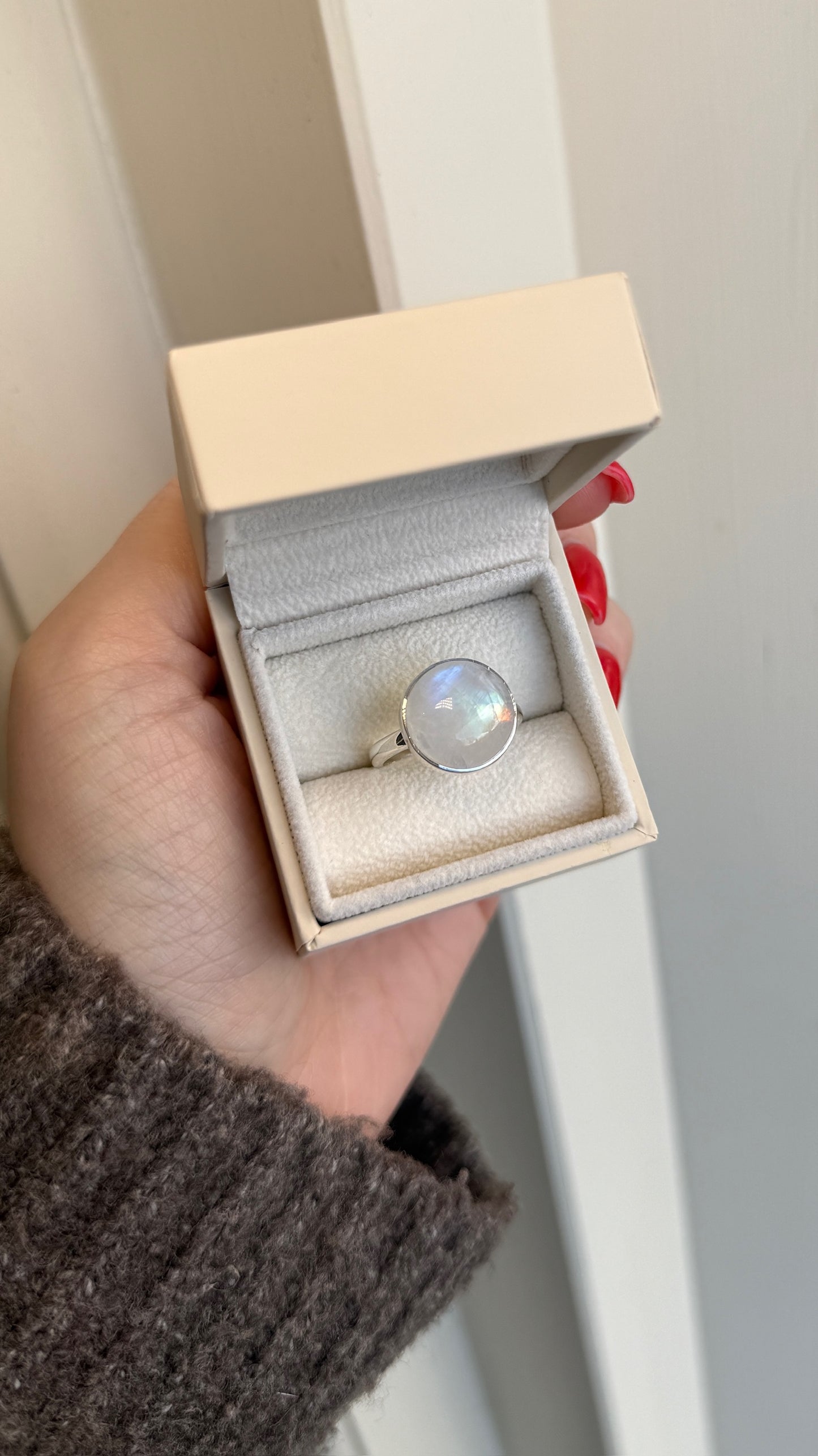Round Moonstone Ring