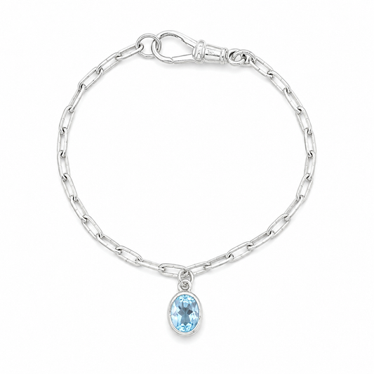 Blue Topaz Albert Swivel Bracelet