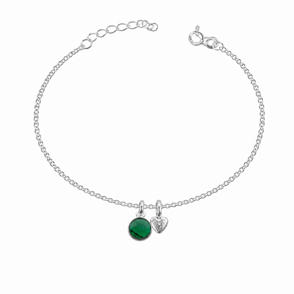 Birthstone Teeny Heart Bracelet