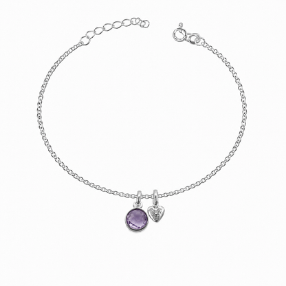 Birthstone Teeny Heart Bracelet