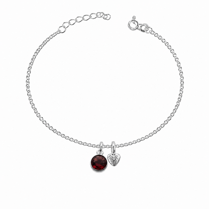 Birthstone Teeny Heart Bracelet