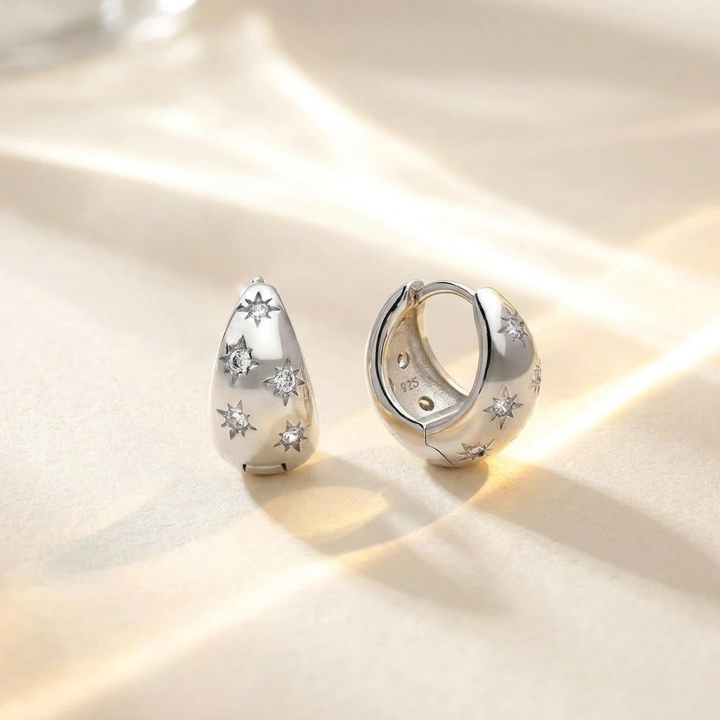 Starry Night Huggie Hoops