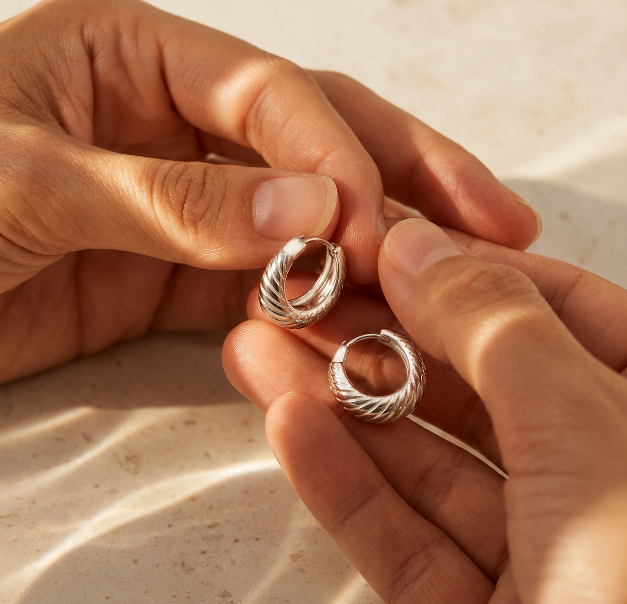 Summer Wave Huggie Hoops