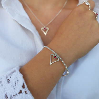 Birthstone Heart Necklace